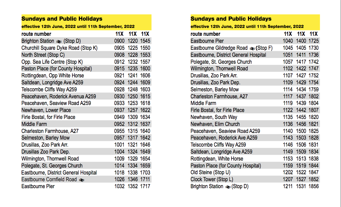 BH Buses 11X timetable BH Buses 11X timetable